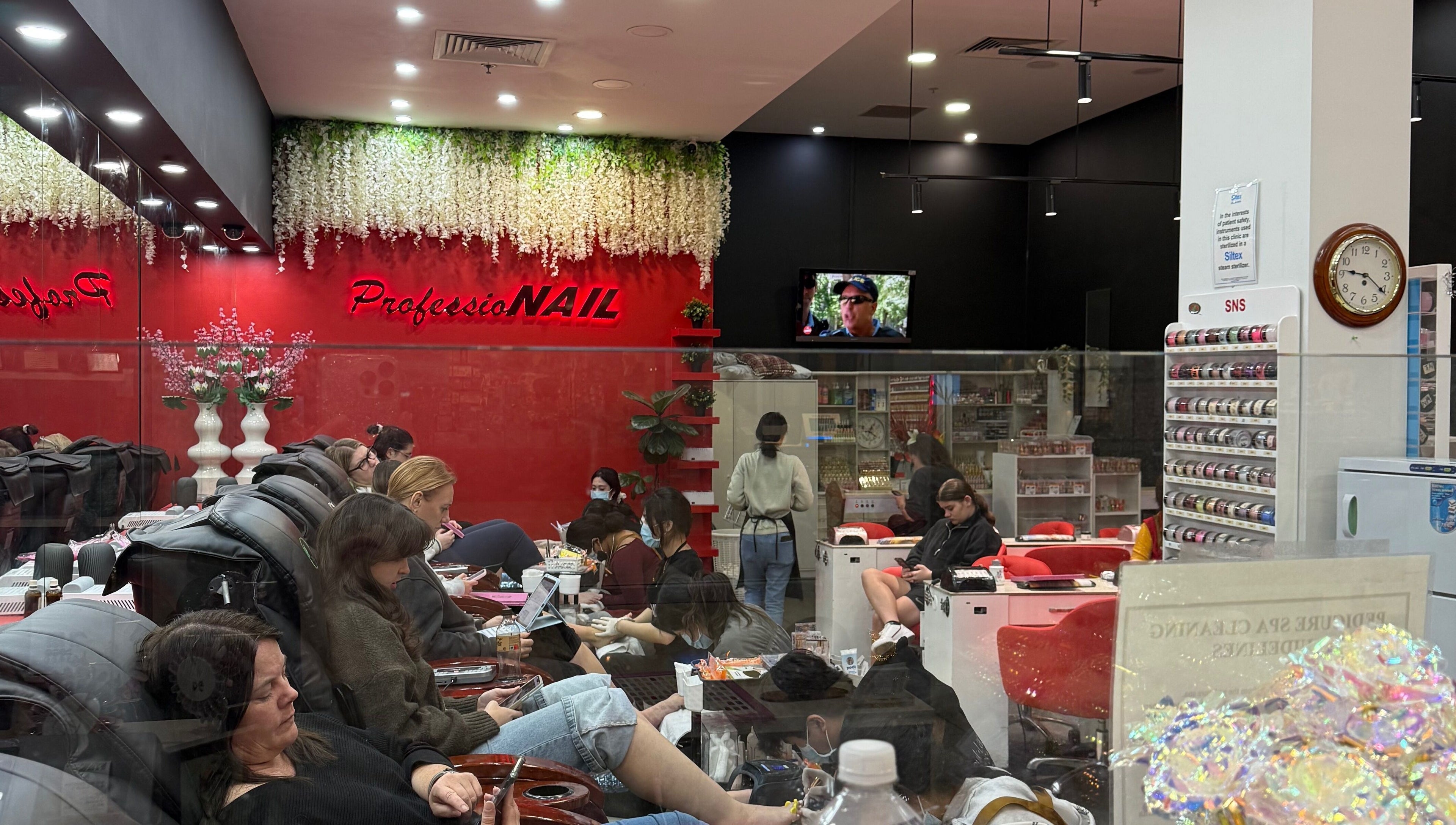Customers enjoying nail services at Professionail Westfield Marion, Oaklands Park, South Australia, AU.