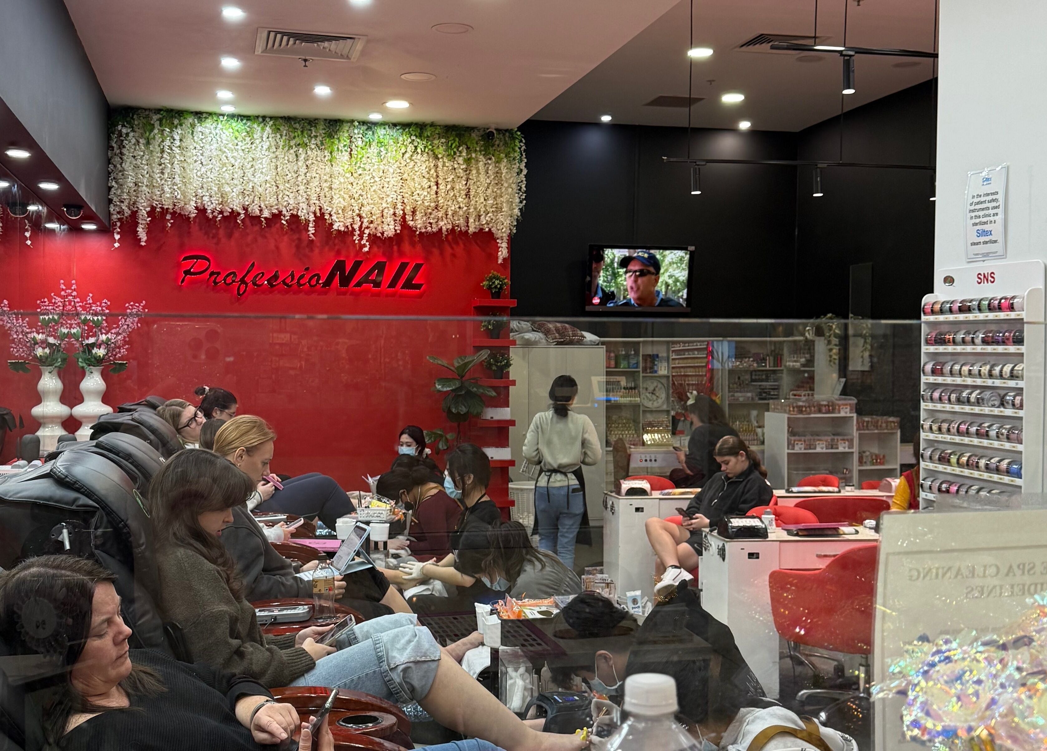 Customers enjoying nail services at Professionail Westfield Marion, Oaklands Park, South Australia, AU.