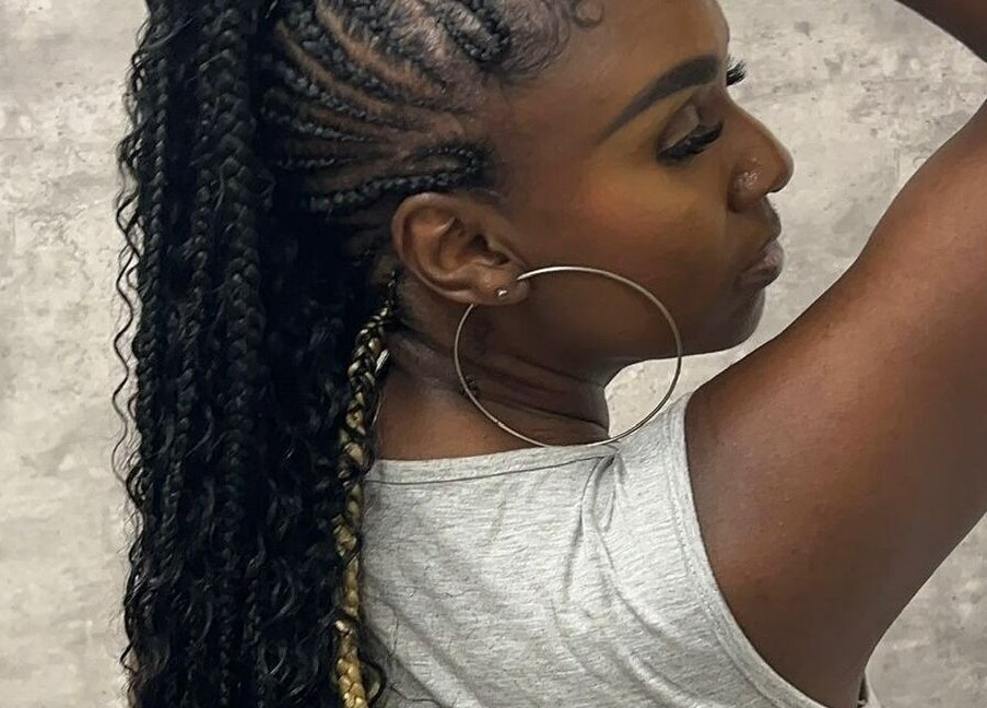 Stylish braided hairstyle at Skin Knead Beauty in Nassau, New Providence, BS, perfect for any occasion.
