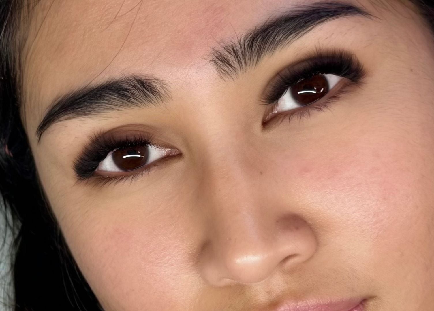 Close-up of lush eyelashes at Touched by Aljoy, Hammond Park, Western Australia, AU.