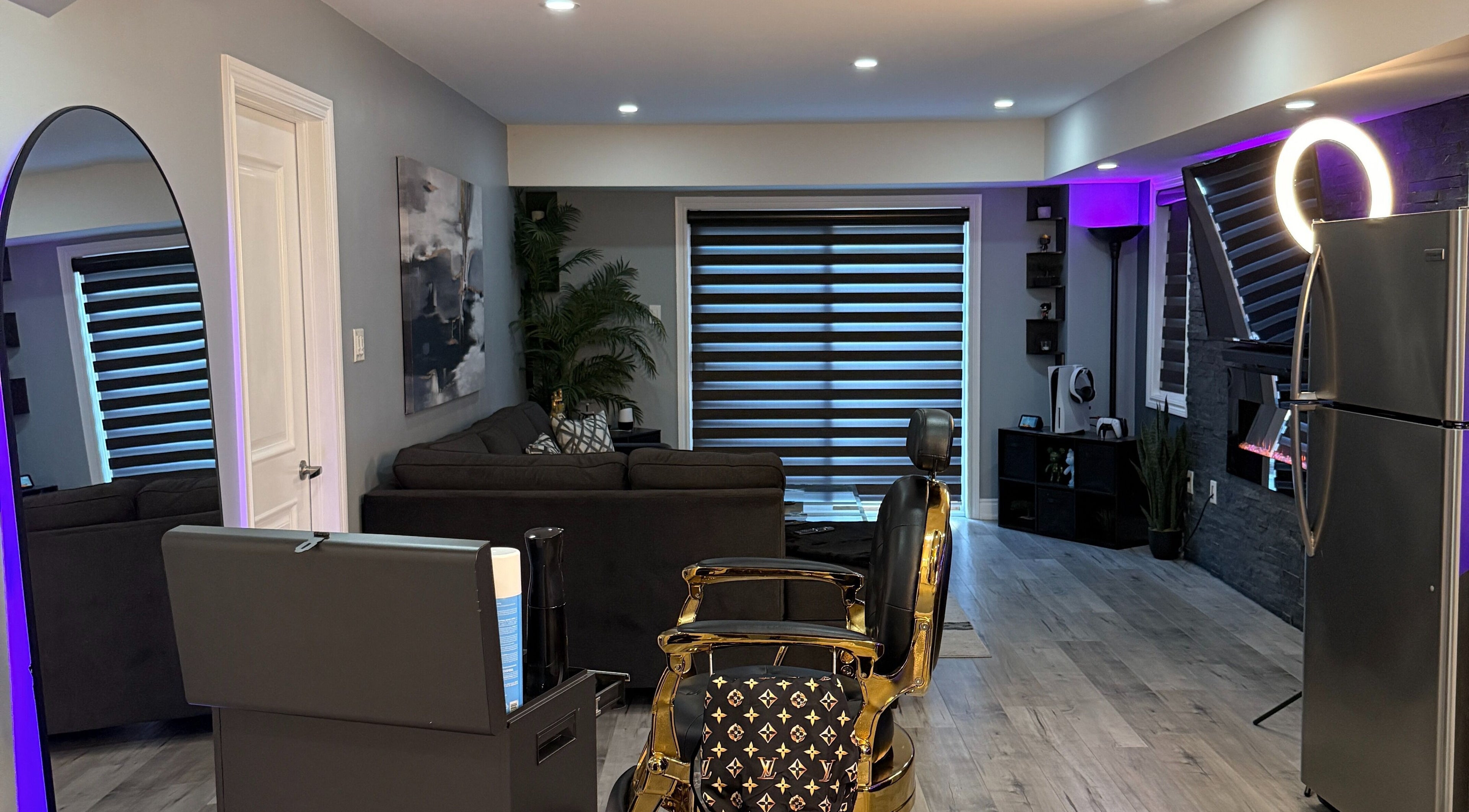 Elegant interior of Blends by DAZE in Brampton, Ontario, CA featuring luxury seating and ambient lighting.