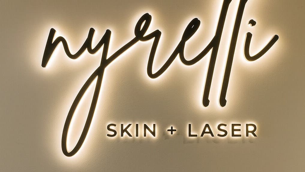 Nyrelli Skin + Laser illuminated logo, Toronto, Ontario, CA.