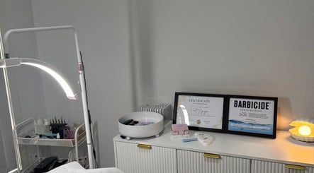 Certificates and equipment at Lashesbyvioletn, Elizabeth Hills, New South Wales, AU, showcasing professionalism.