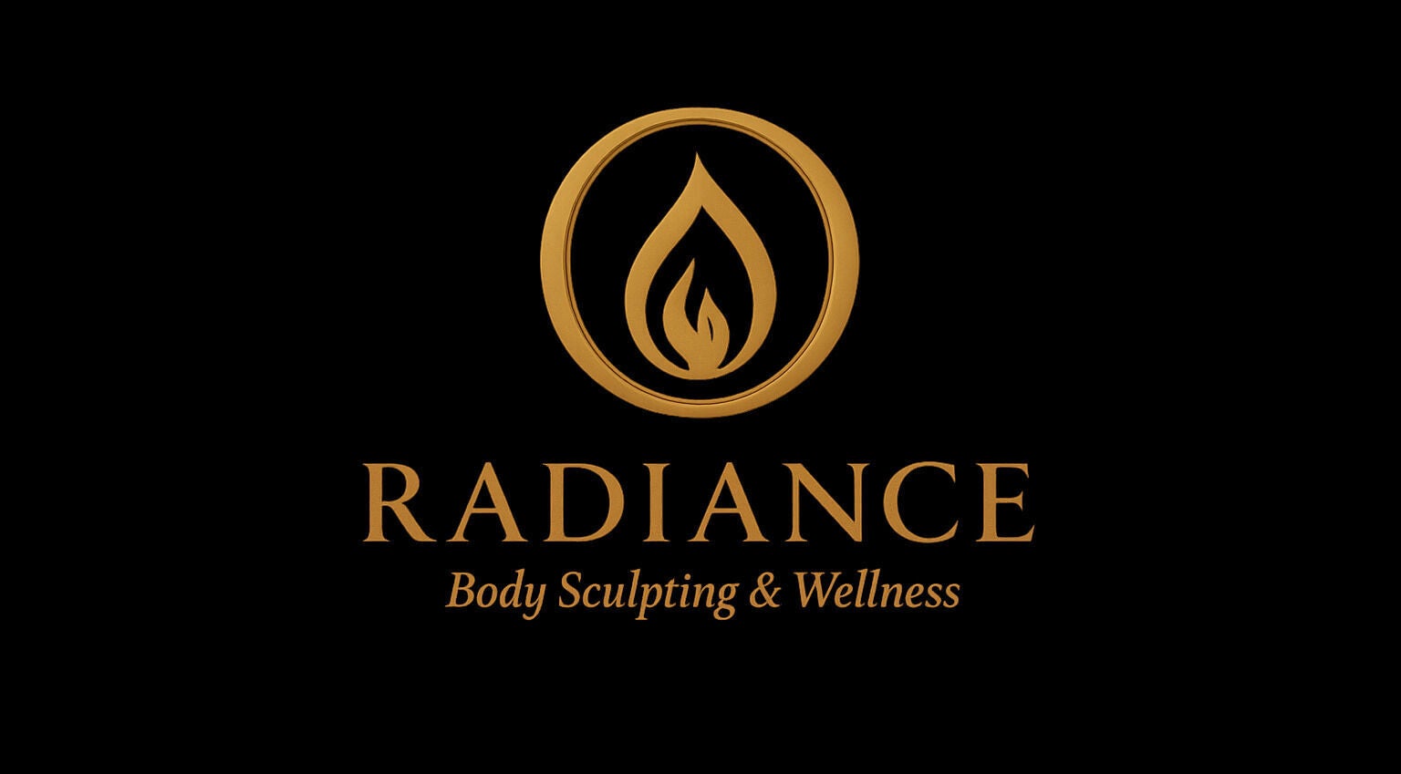 Logo of O Radiance Body Sculpting & Wellness in Fayetteville, North Carolina, US on a black background.