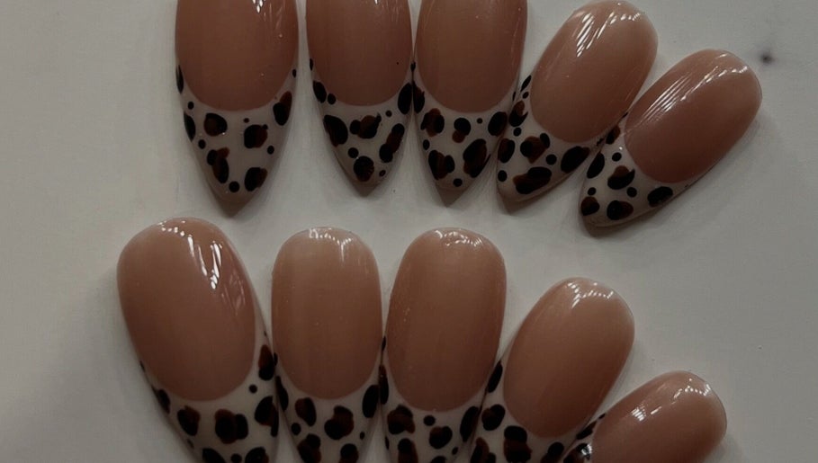 Leopard print nail tips at Lavena Beauty, Port Kennedy, Western Australia, AU for a stylish touch.