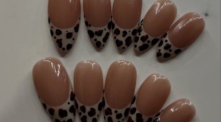 Leopard print nail tips at Lavena Beauty, Port Kennedy, Western Australia, AU for a stylish touch.