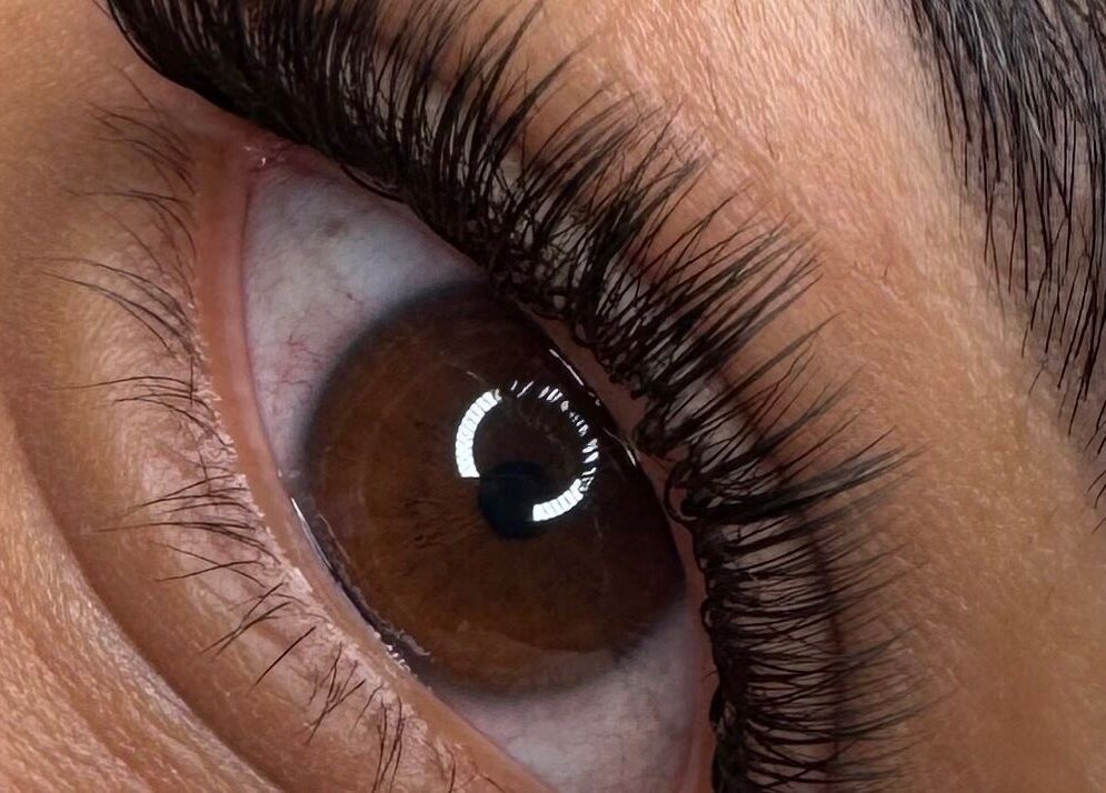 Close-up of expertly styled lashes at 𝐄’𝐩𝐞𝐥 𝐋𝐚𝐬𝐡 𝐚𝐧𝐝 𝐁𝐫𝐨𝐰 𝐋𝐨𝐮𝐧𝐠𝐞, Willemstad, Curaçao, CW.