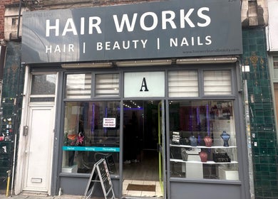 Front view of Hair Works offering beauty services near Vani Beauty, London, England, GB.