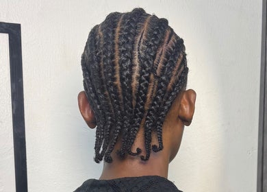 Detailed cornrow braids at Sammyhairco_gh in Accra, Greater Accra Region, GH.