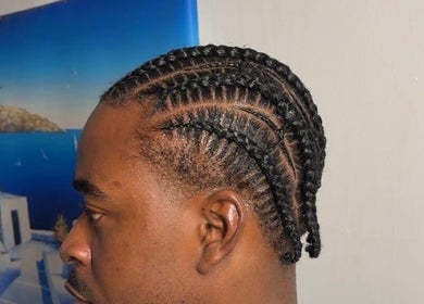 Intricate braided hairstyle created at Sammyhairco_gh, Accra, Greater Accra Region, GH.