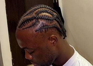 Intricate cornrow hairstyle at Sammyhairco_gh, Accra, Greater Accra Region, GH.