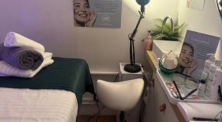 Relaxing treatment room with cozy setup at Everything skyn, Manchester, England, GB. Ideal for beauty and wellness.