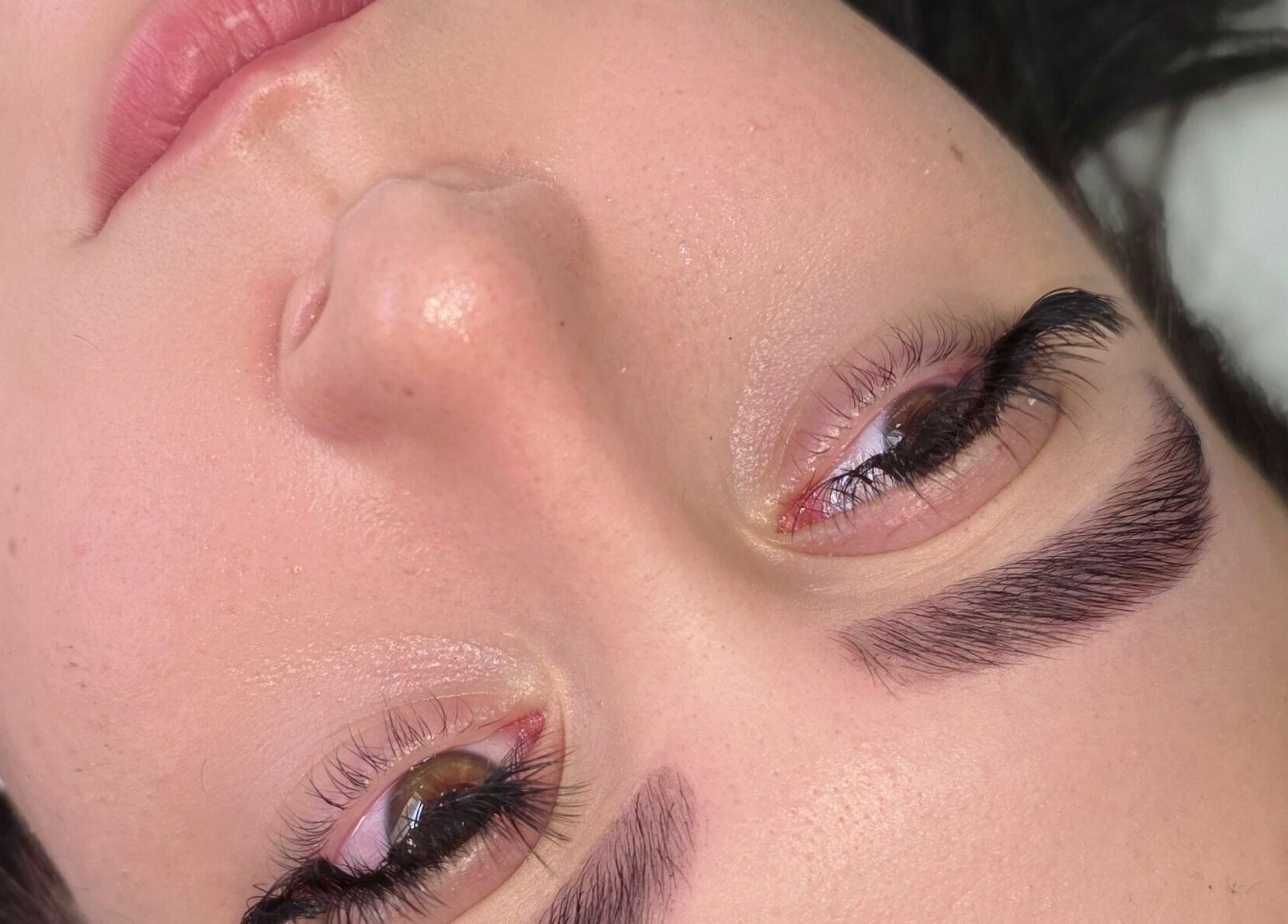 Close-up of expertly shaped brows at Pro Brows.Studio, Normanton, England, GB.