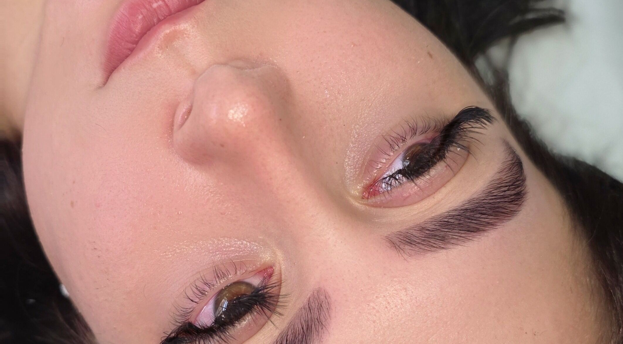 Close-up of expertly shaped brows at Pro Brows.Studio, Normanton, England, GB.