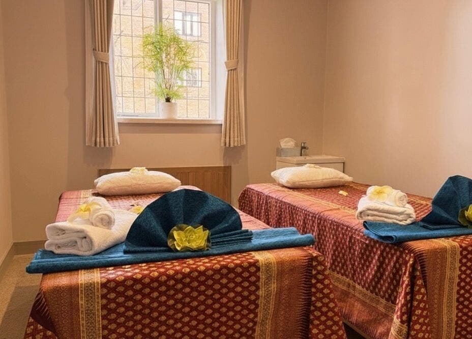 Relaxing dual massage tables at Hannah Thai Spa, Birmingham, England, GB, offering a tranquil retreat.