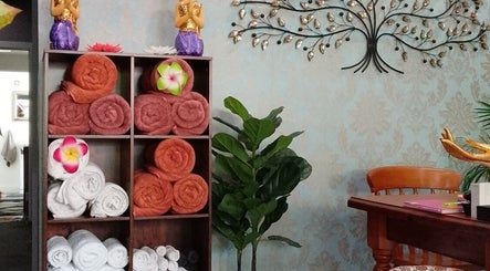 Orchid Thai massage beauty and spa in Kidsgrove, England, GB features elegant towels and decor for a relaxing ambiance.