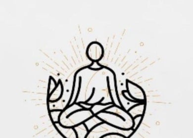 Abstract meditative figure radiates calm at Reiki with Sandra in Bangor, Northern Ireland, GB.