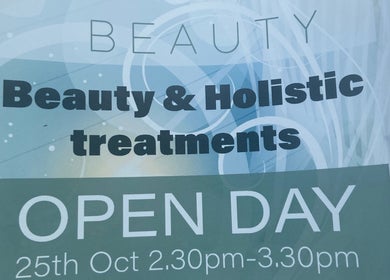Urban Glow Beauty open day invite showcasing beauty and holistic treatments in Northam, England, GB.