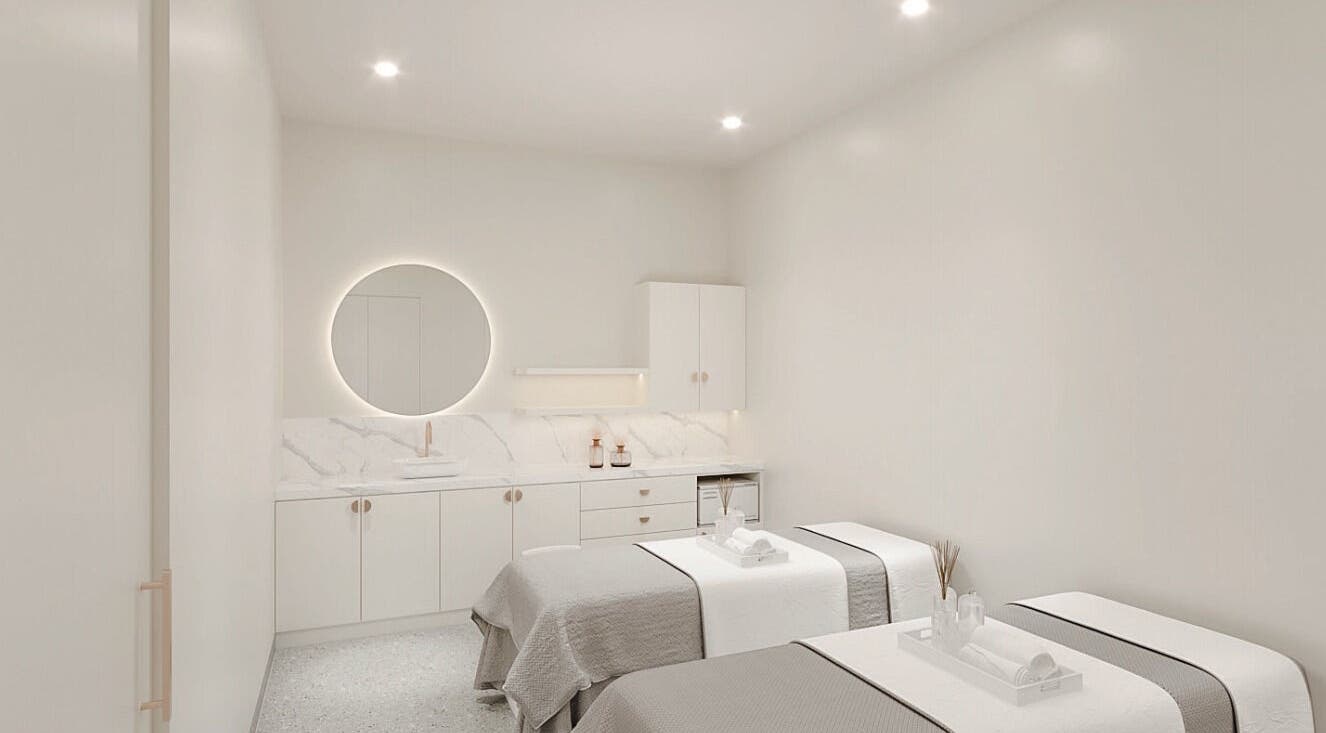 Elegant treatment room at Refine Health and Skin Clinic, Chatswood, New South Wales, AU.