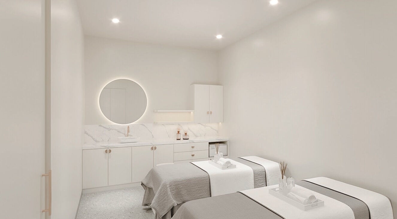 Elegant treatment room at Refine Health and Skin Clinic, Chatswood, New South Wales, AU.