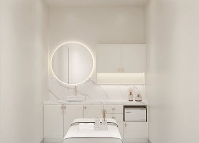 Elegant therapy room at Refine Health and Skin Clinic in Chatswood, New South Wales, AU. Modern design and serene ambiance.