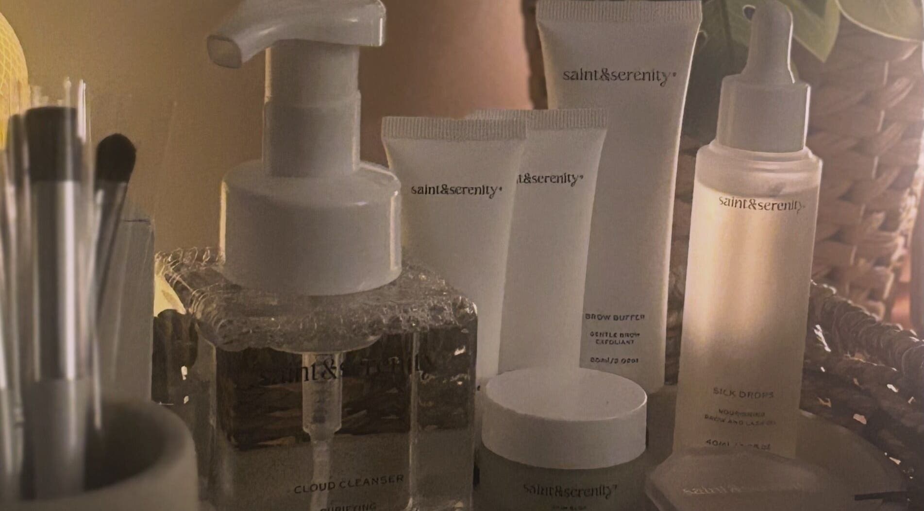 Skincare products displayed at Formè, Evesham, England, GB, highlighting a serene wellness atmosphere.