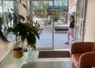 Entrance view from inside Sydney Lashess by Nicky, Manly, New South Wales, AU, featuring decor and outdoor scene.