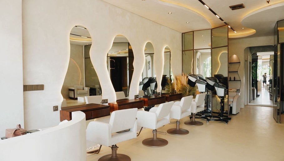 Elegant salon interior at Solve Sana in Bali, Bali, ID with modern décor and plush seating for premium services.