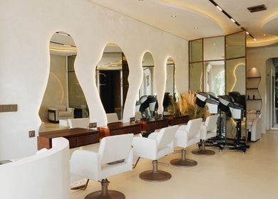 Elegant salon interior at Solve Sana in Bali, Bali, ID with modern décor and plush seating for premium services.