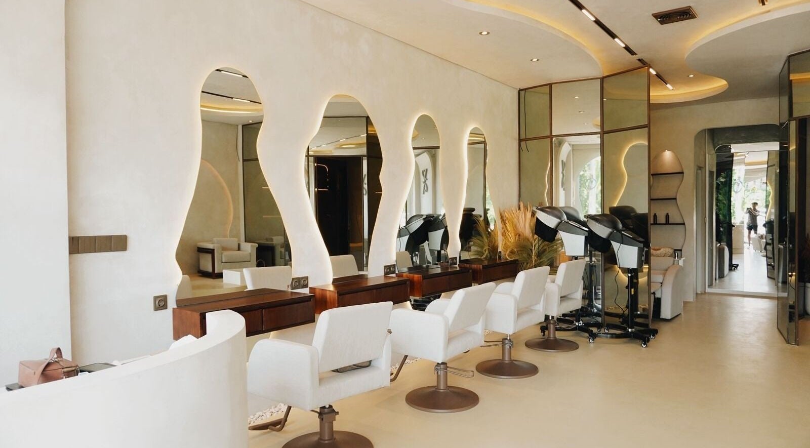 Elegant interior of Solve Sana salon in Bali, Bali, ID with modern decor and stylish chairs.