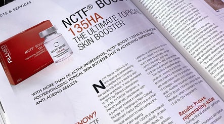 Close-up of NCTF Boost 135HA ad at The GLOW UP Clinic (Albert Park), Melbourne, Victoria, AU.