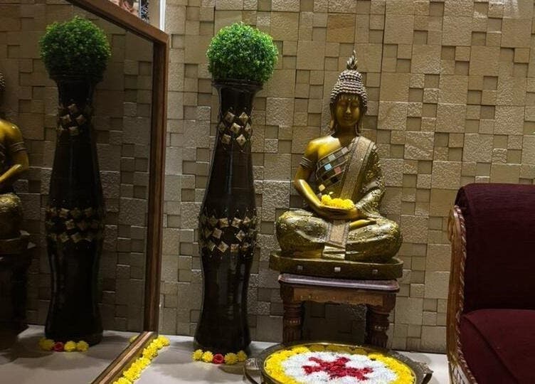 Serene Buddha statue at Shaakya Spa & Wellness, Bengaluru, Karnataka, IN creates a peaceful ambiance.