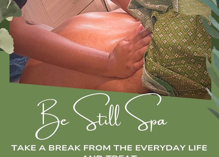 Relaxing massage at Be Still Spa, Roche Caiman, SC featuring calming green decor and soothing therapy.