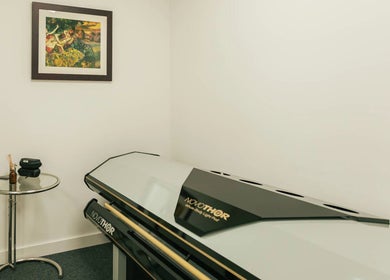 Omnia Lifestyle room in London, England, GB featuring Novothor wellness pod and modern decor.