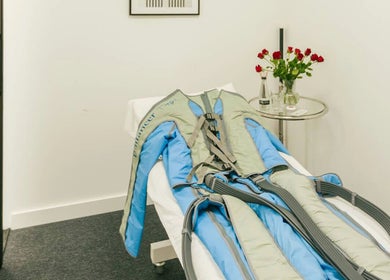 Relaxing pressotherapy suit at Omnia Lifestyle in London, England, GB, offering premium wellness treatments.