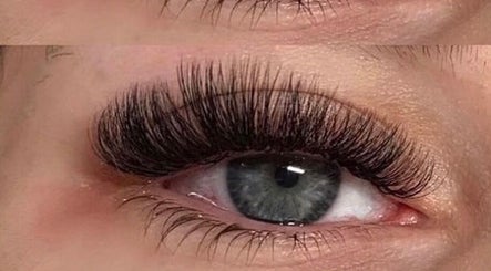 Close-up of elegant eyelash extensions at Luxe Lashes, Warrington, England, GB. Stunning lash artistry.