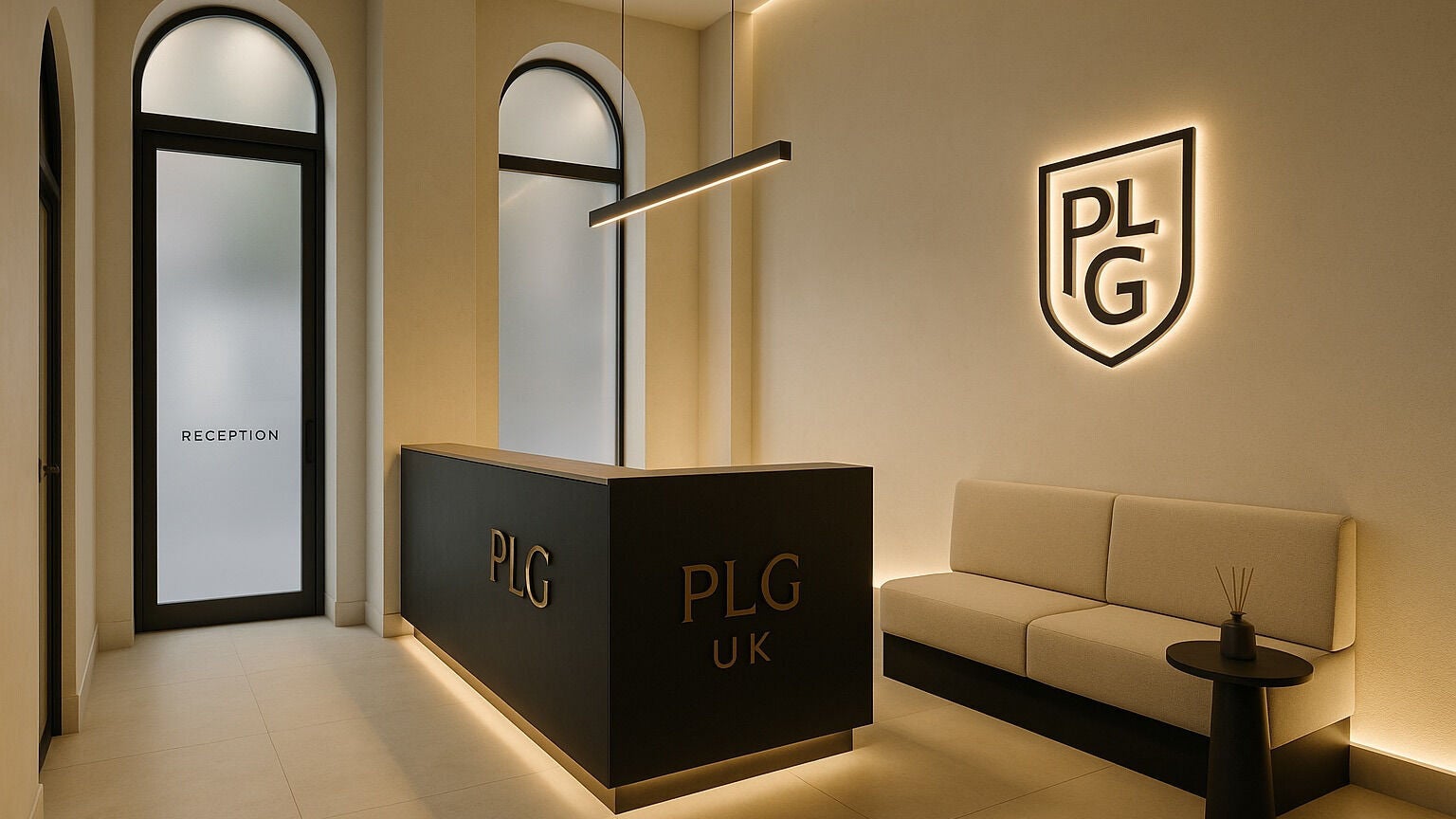 Sleek reception area at Precision Lifestyle Group Manchester, Manchester, England, GB showcasing modern design.