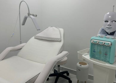 Skincare treatment area at Bellavue Beauty Salon, Dubai, Dubai, AE, featuring advanced facial equipment.