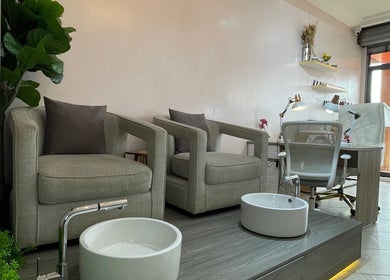 Relaxing chair and nail station at Tenaj Nails & Beauty in Accra, Greater Accra Region, GH.