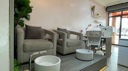 Relaxing chair and nail station at Tenaj Nails & Beauty in Accra, Greater Accra Region, GH.