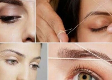 Tratamiento de depilación con hilo en cejas en Natural Estética holistica, Bilbao, Euskadi, ES.