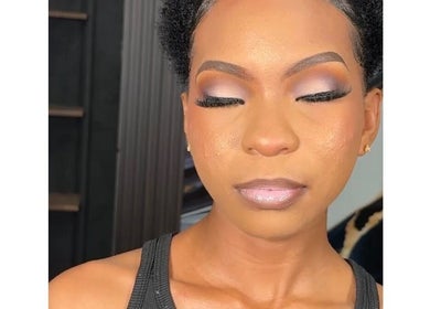 A serene woman with elegant makeup at Beauté Bank, Linden, Upper Demerara-berbice, GY.