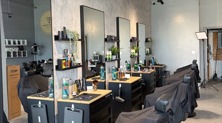 Stylish hair styling stations at Young Trend Hair Studio in Pickering, Ontario, CA.