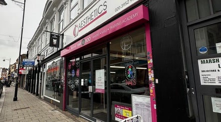 Sildasbeauty storefront in London, England, GB, featuring modern aesthetics and inviting pink signage.