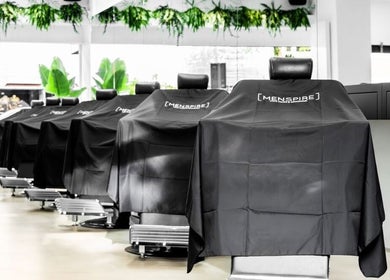 Barber chairs at MENSPIRE Beethoven, sleek and modern in Amsterdam, Noord-Holland, NL.