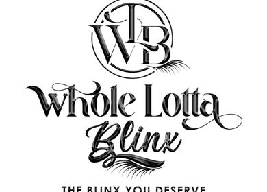 Whole Lotta Blinx elegant logo showcasing lash beauty in Montego Bay, St. James Parish, JM.