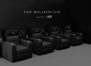 Comfortable black seating at Relab Center in Mendoza, Mendoza, AR. Ideal for wellness and beauty treatments.