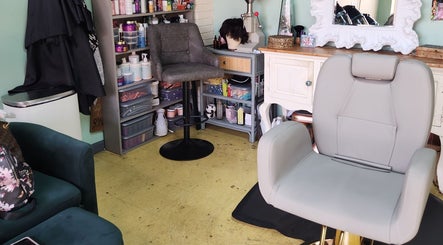 Styling chair and beauty products at A Different You Salon, Houston, Texas, US for a welcoming experience.