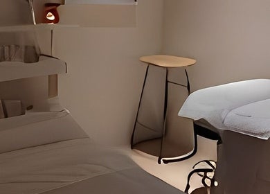 Tranquil treatment room at Babor Beauty Maison, Petaling Jaya, Selangor, MY, featuring a cozy massage bed.