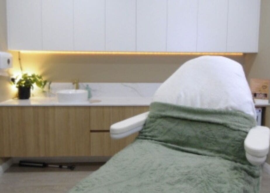 Relaxing spa room at Timeless Aesthetics, Karnup, WA with treatment bed and calming decor.